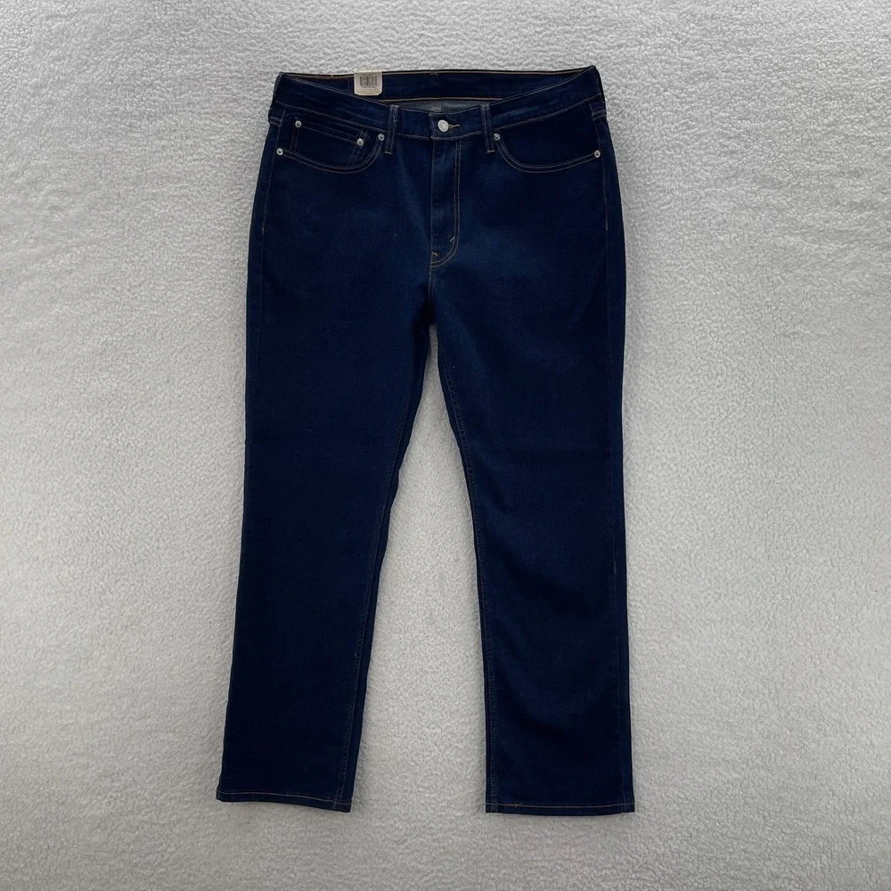 Levis Jeans Mens 36x30 Blue 514 Straight Stretch Dark Wash Stretch Denim Cowboy